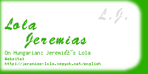 lola jeremias business card